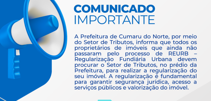 ATENÇÃO, POPULAÇÃO DE CUMARU DO NORTE!