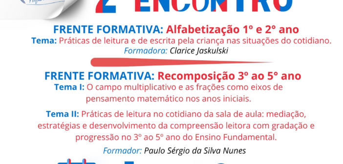 Convite para o segundo encontro de alfabetização | PMCN